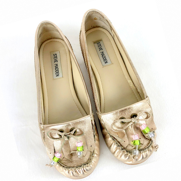 Steve Madden Shoes - Steve Madden Beatitt Platinum Slip On Moccasins